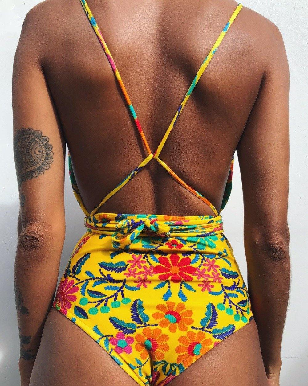 Catalina - Blauwe Rugloze Braziliaanse Monokini