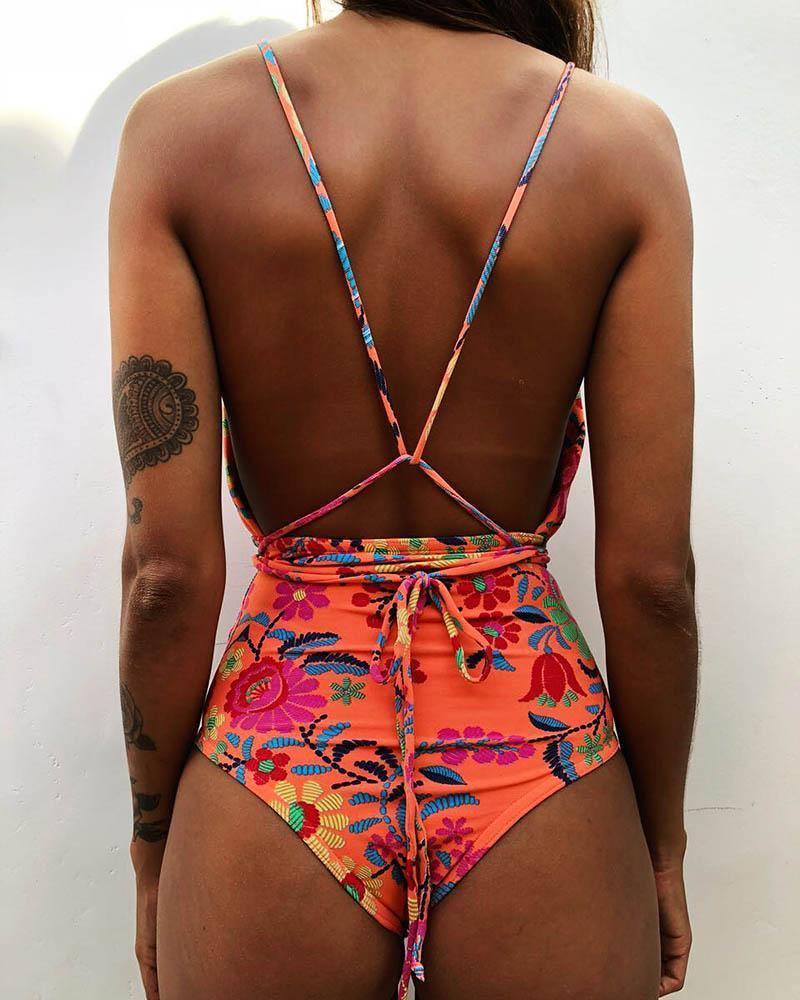 Catalina - Blauwe Rugloze Braziliaanse Monokini