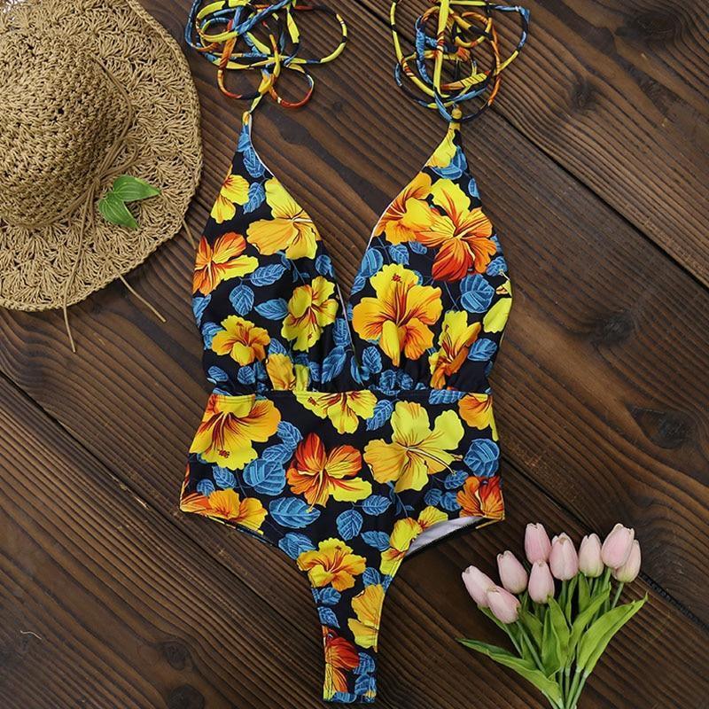 Catalina - Blauwe Rugloze Braziliaanse Monokini
