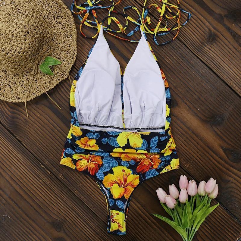Catalina - Blauwe Rugloze Braziliaanse Monokini