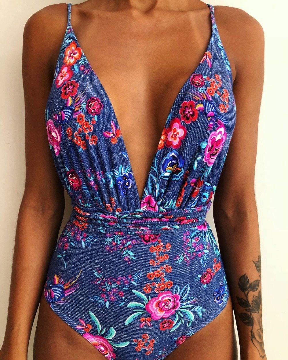 Catalina - Blauwe Rugloze Braziliaanse Monokini