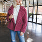 Mauve Majesteit: Luxueuze Oversized Sherpa Teddy Jas met Elegante Reverskraag