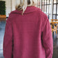 Mauve Majesteit: Luxueuze Oversized Sherpa Teddy Jas met Elegante Reverskraag
