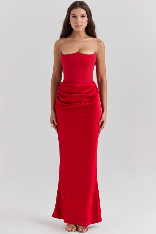Nelia - Elegante Strapless Jurk