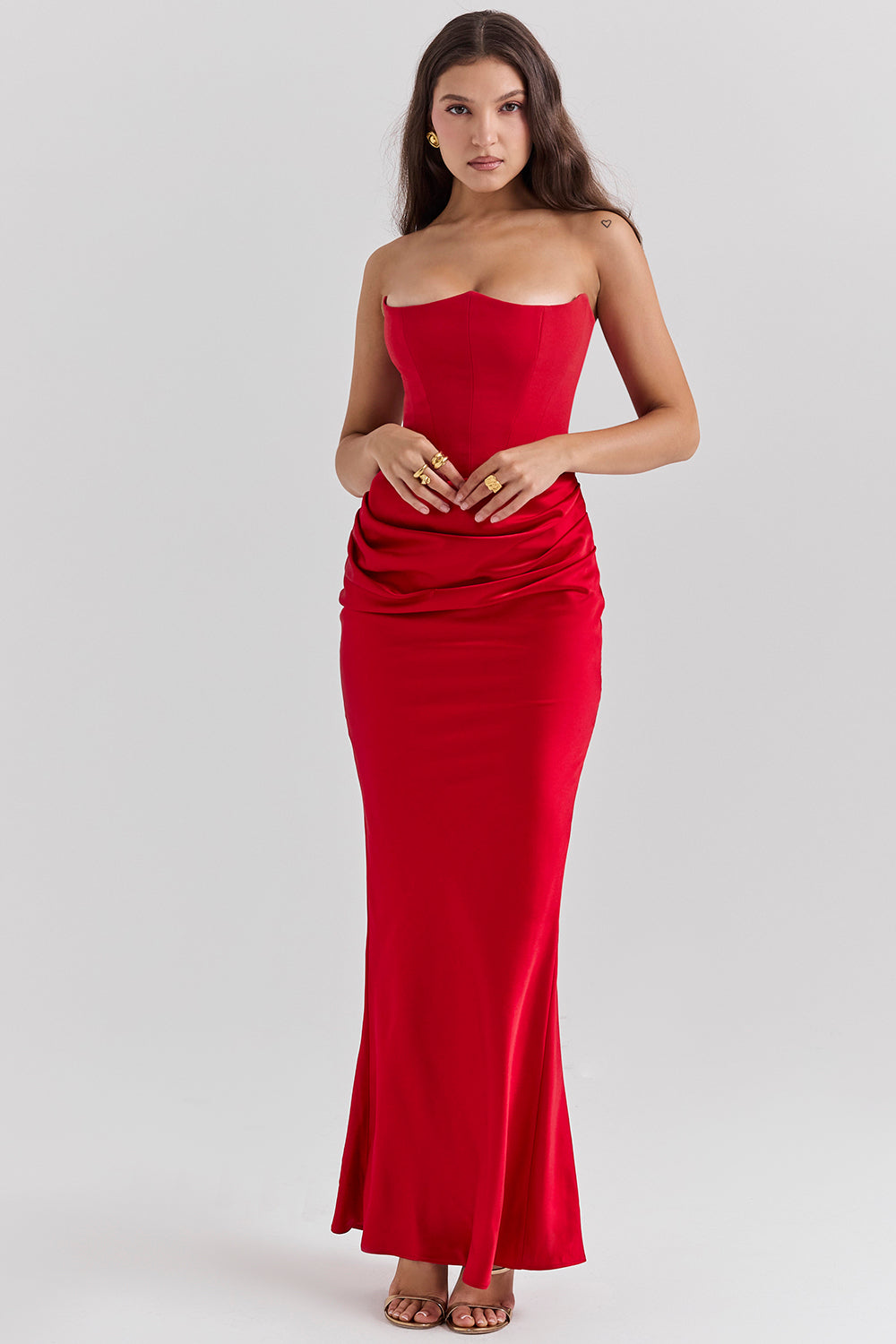 Nelia - Elegante Strapless Jurk