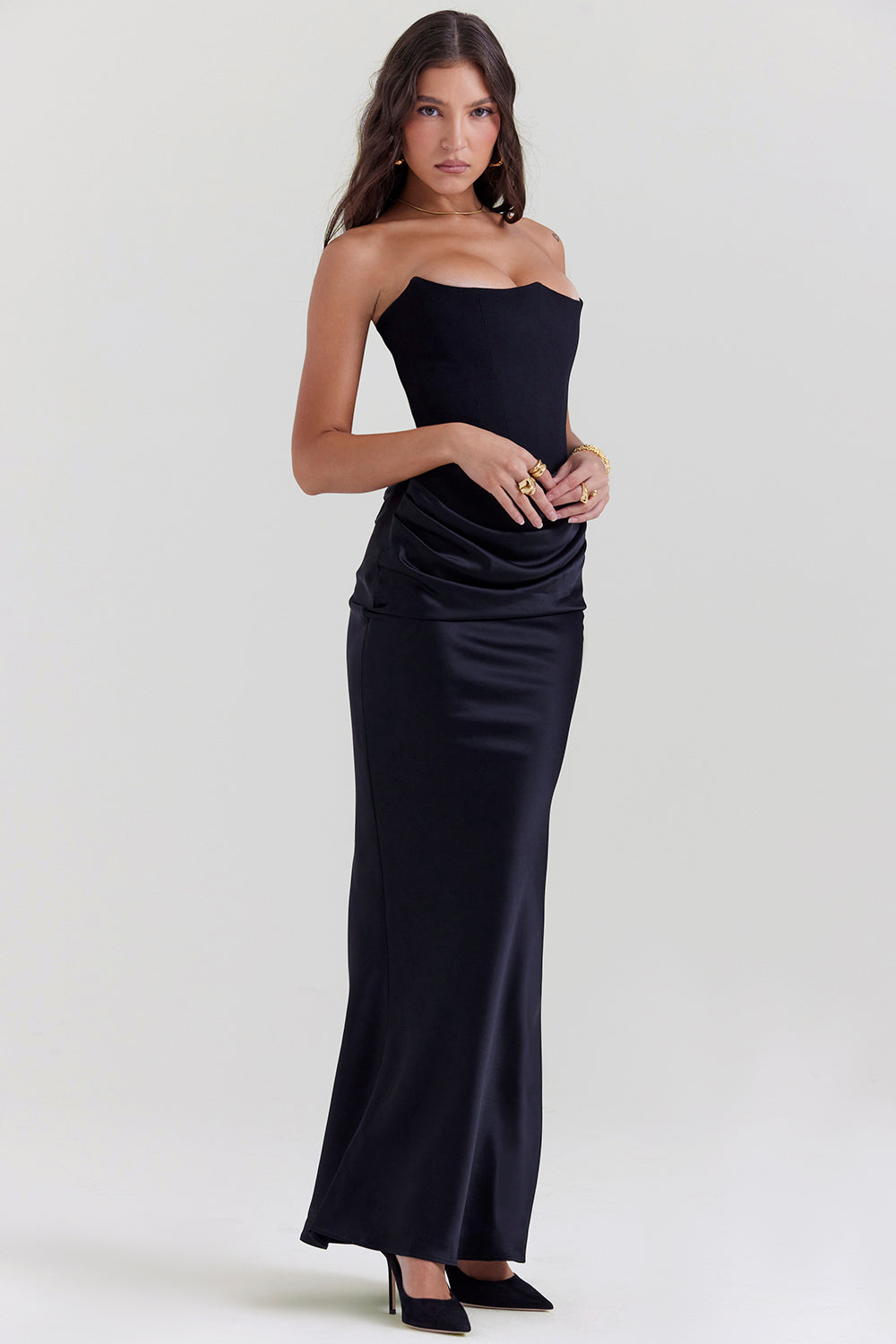 Nelia - Elegante Strapless Jurk