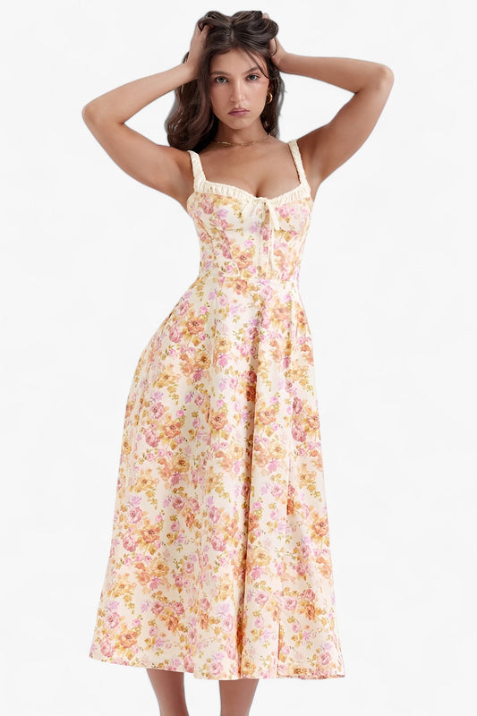Klarine - Bloemen Midi Jurk