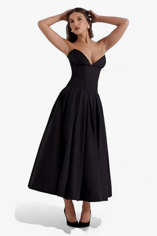 Alida - Strapless Midi Jurk