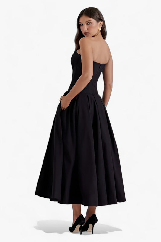 Alida - Strapless Midi Jurk