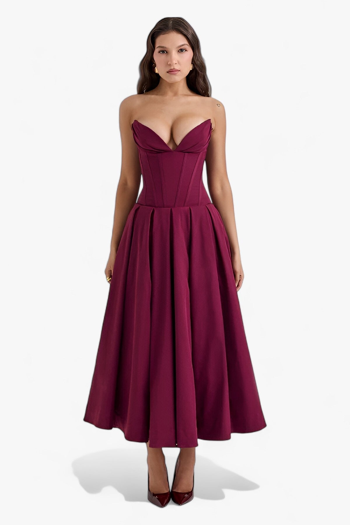 Alida - Strapless Midi Jurk