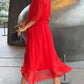 Monica - chiffonjurk met v-hals, elegant en stijlvol