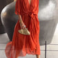 Sophie - groene chiffon jurk met v-hals