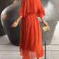 Monica - chiffonjurk met v-hals, elegant en stijlvol