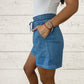 Blauwe Korte Jeans met Strik - Lily