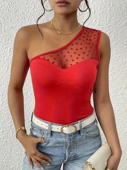 Hedy - Blote Schouder Hartjesprint