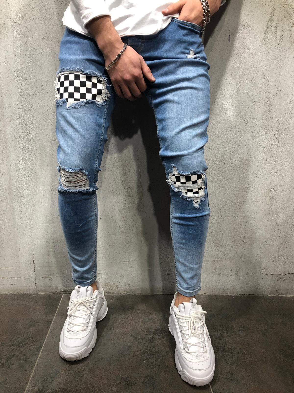 Blauwe Handgemaakte Jeans - Leo