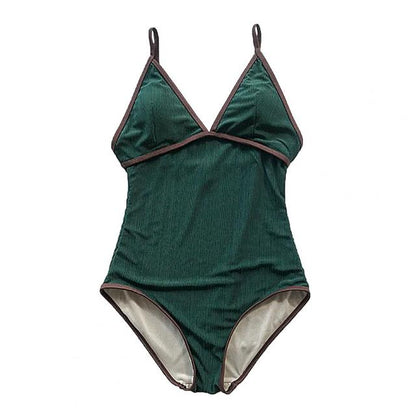 Elba - Groene Diepe V-hals Monokini