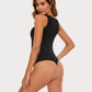 Nina - Beige Ronde Hals Bodysuit