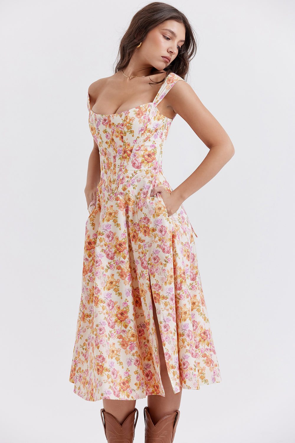 Brechtje - Bloemen Midi Zonnejurk
