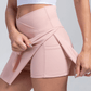 Fiona - V-Taille Geplisseerde Tennisrok met Zakken Zwart