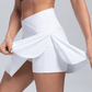 Fiona - V-Taille Geplisseerde Tennisrok met Zakken Zwart