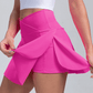 Fiona - V-Taille Geplisseerde Tennisrok met Zakken Zwart