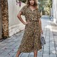 Mila - Beige Vintage Midi-Jurk