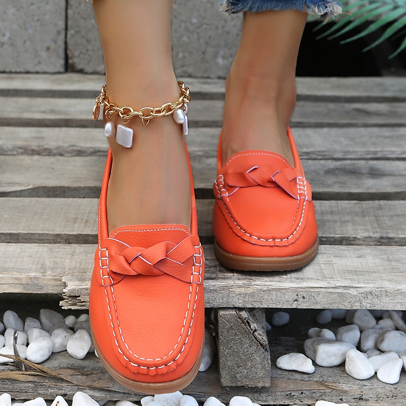 Jette - Oranje Flats Loafers