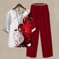 Chique Damescombinatie: Stijlvolle Korte Mouwen Shirt en Broek